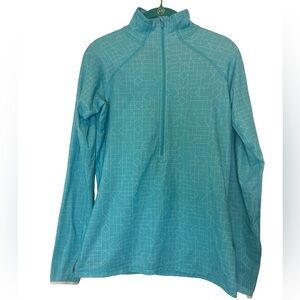 Nike Baby Blue with White Geometric Pattern Dri-Fit Half Zip Size M